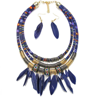 European and American popular necklaces, feather pendants, wholesale, necklaces and earrings mamu&land