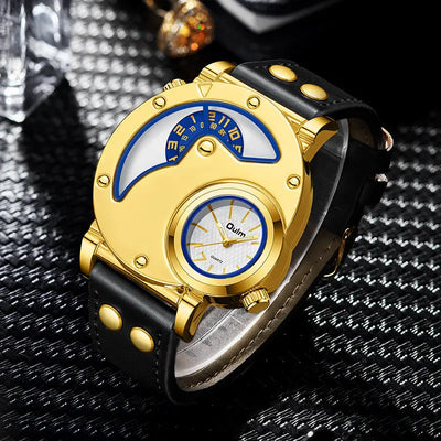 Gold Multi-functional Exaggerated Dial Watch For Men mamu&land