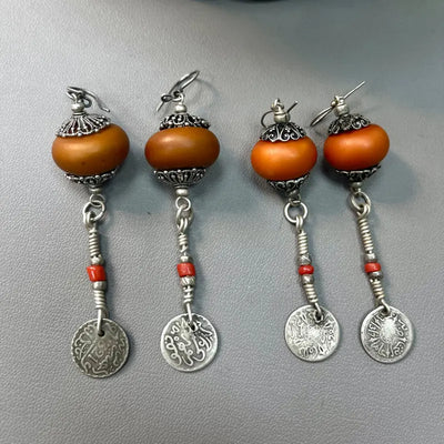 Moroccan Quba Tassel Coin Earrings mamu&land
