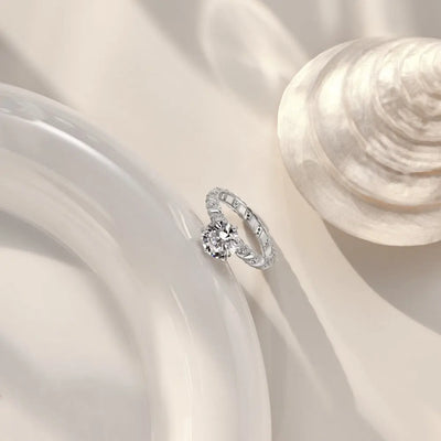 Retro Personalized Electroplated Diamond Silver Ring mamu&land